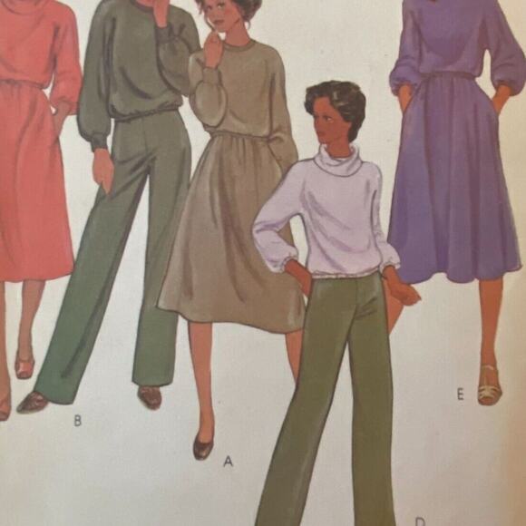 McCalls 6537 Pattern Dress Pant Top Miss 16 Petite 1979 Vintage Coquette Knit - Picture 1 of 6